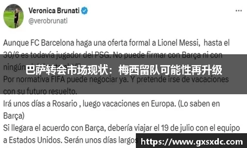 巴萨转会市场现状：梅西留队可能性再升级